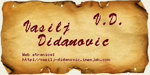 Vasilj Didanović vizit kartica